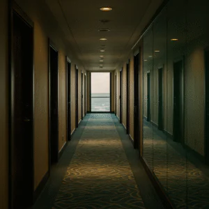 Interior hallway composition in Superstitious Man Feature Film