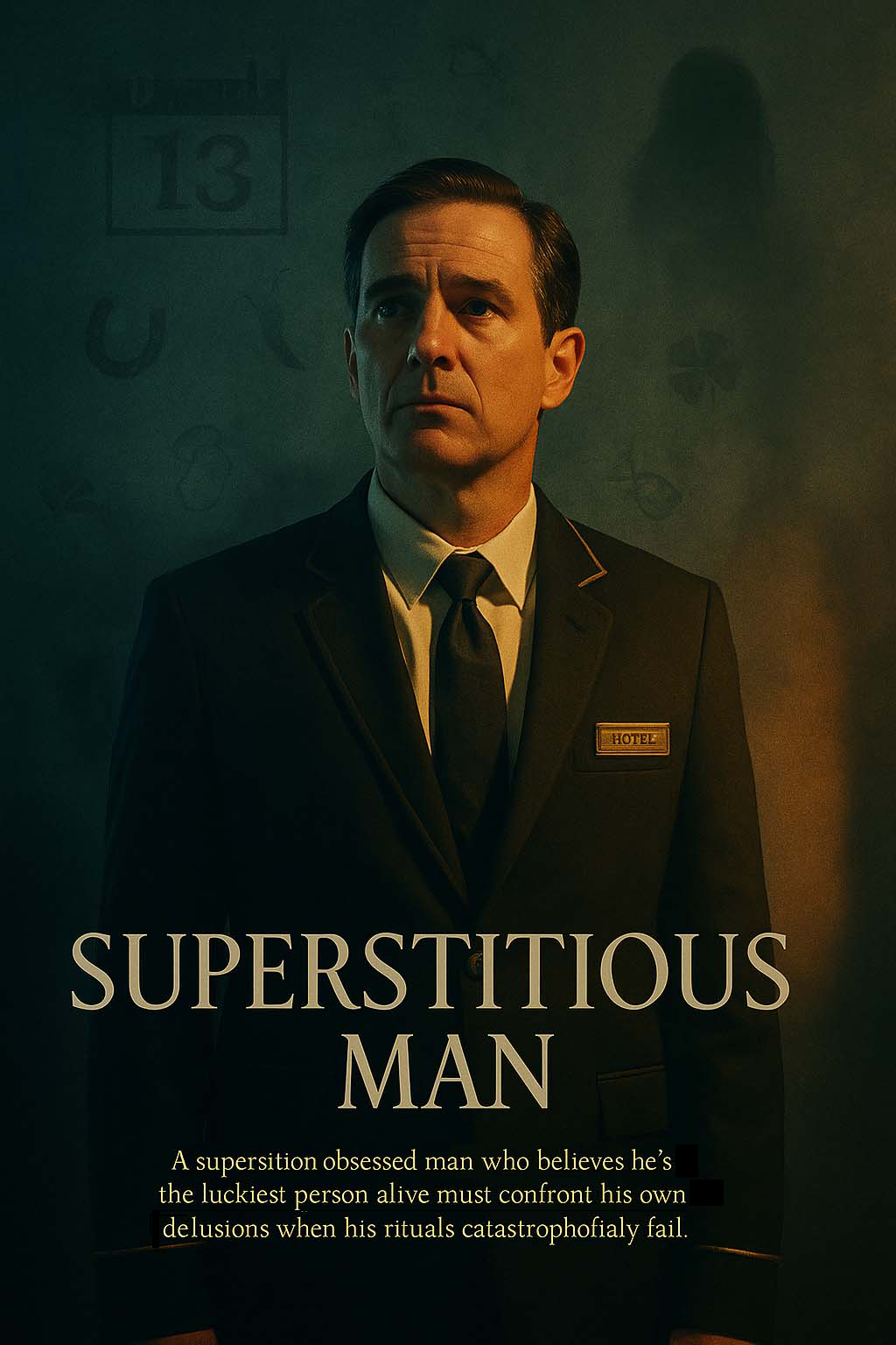 Superstitious Man feature film official poster psychological drama.