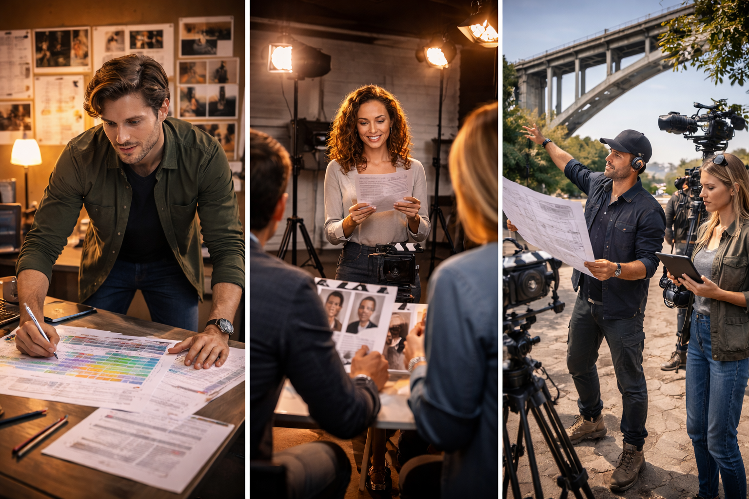 Film production services team managing professional post-production workflow.