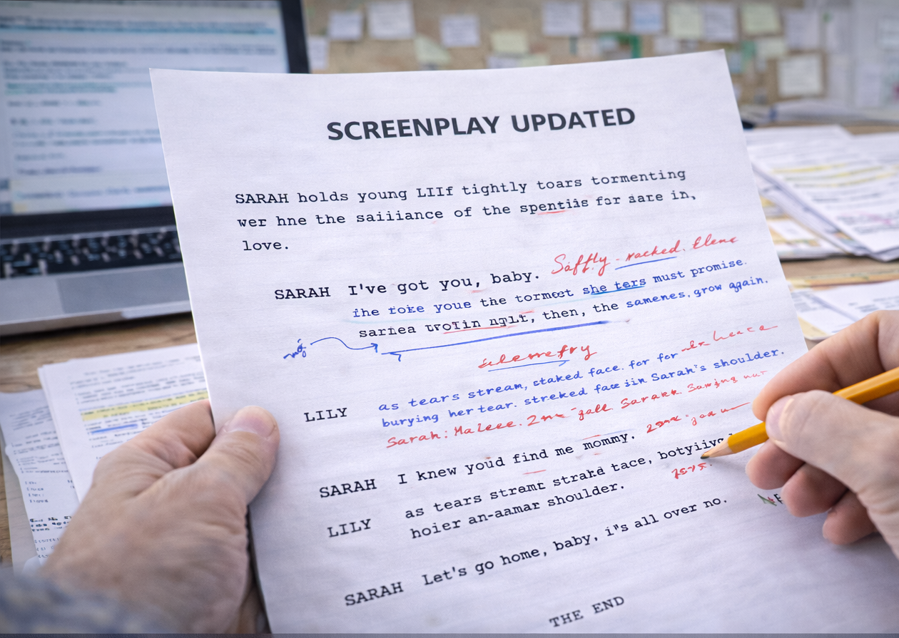 Screenplay updated through professional rewrites and polishing as part of screenplay development services.