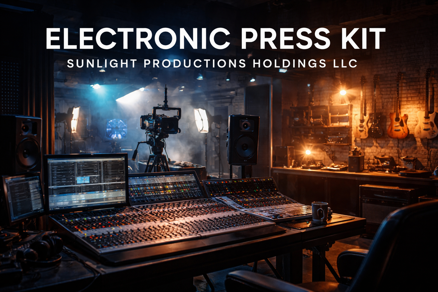 Electronic press kit for film production showing studio production and media assets.