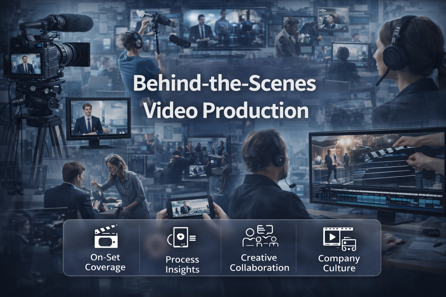 Behind the scenes video production documenting professional filming processes.