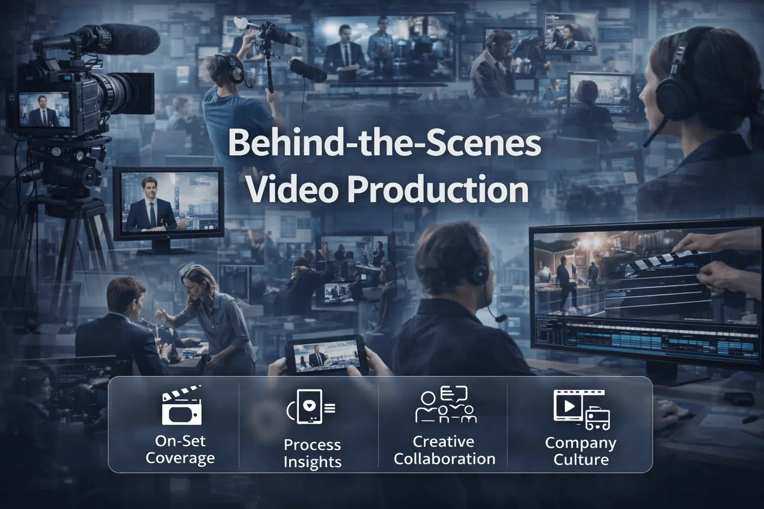 Behind the scenes video production documenting professional filming processes.