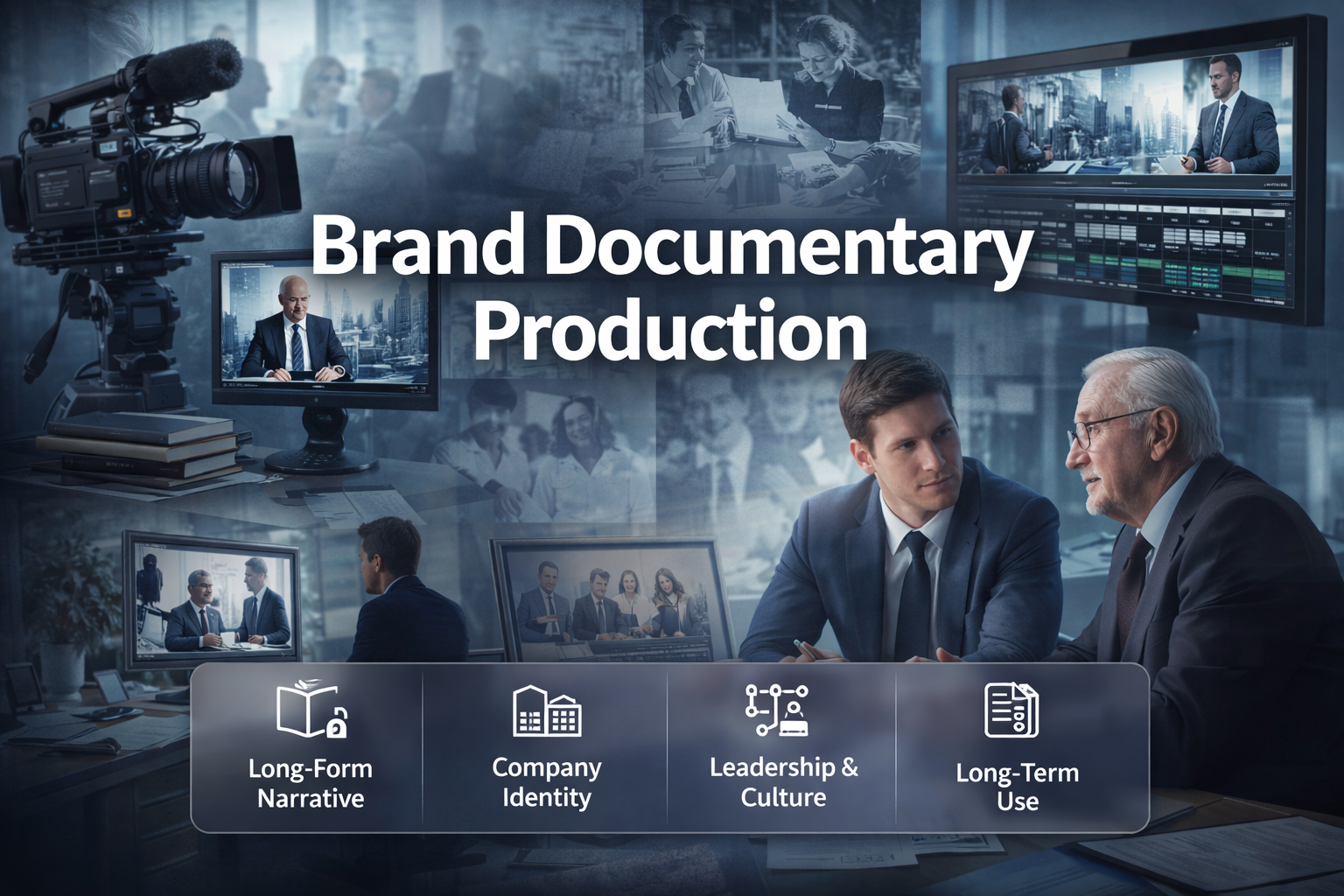 Brand documentary production capturing company identity leadership and organizational history.