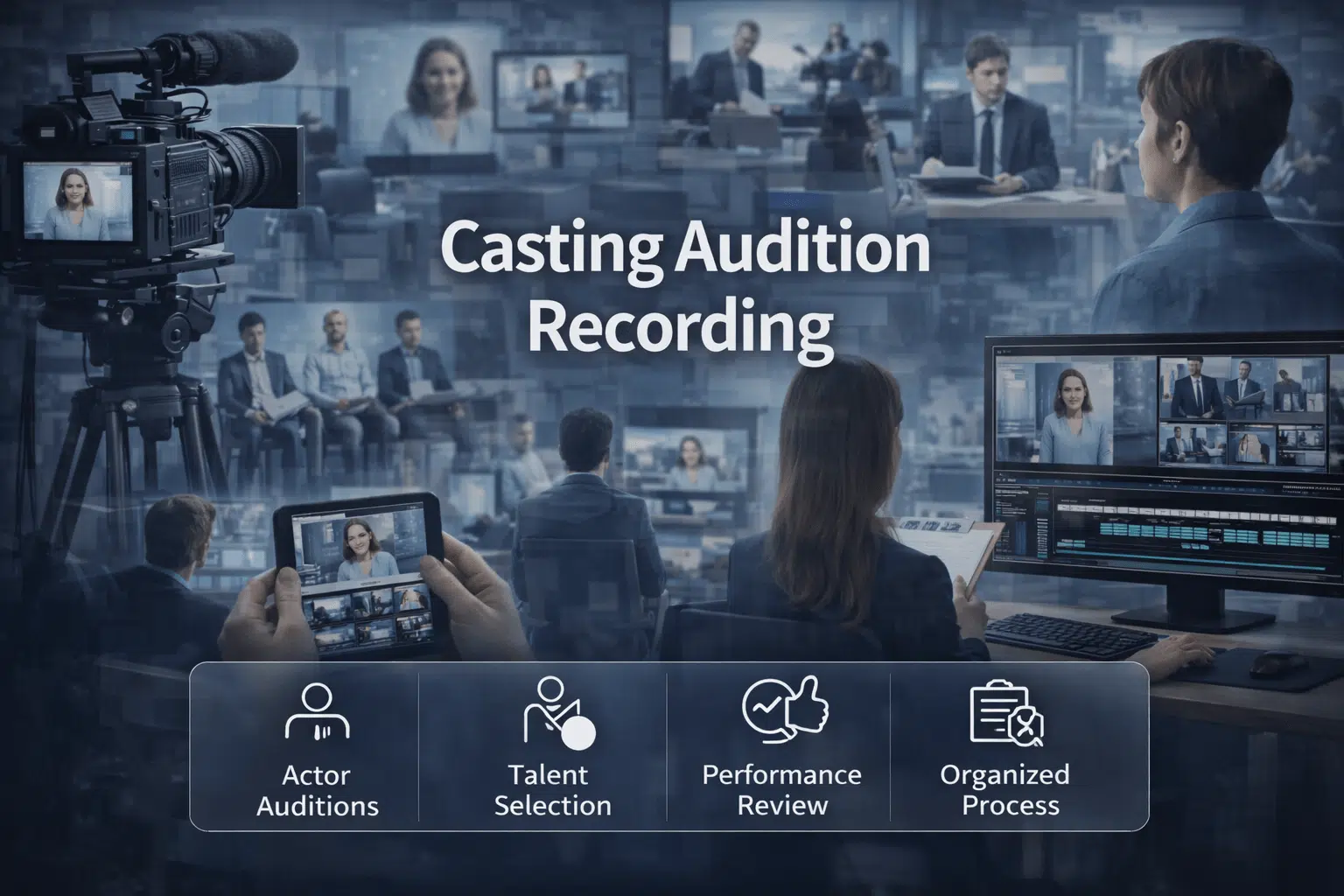 Casting audition recording with professional framing lighting and clear audio.