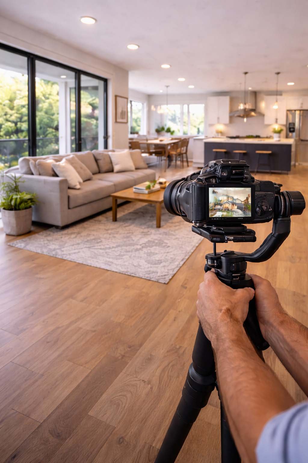 Residential walkthrough video showing room to room interior layout with steady camera movement and natural light.